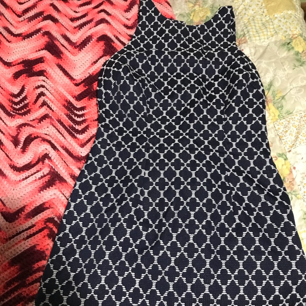 Navy blue triangle back short dress